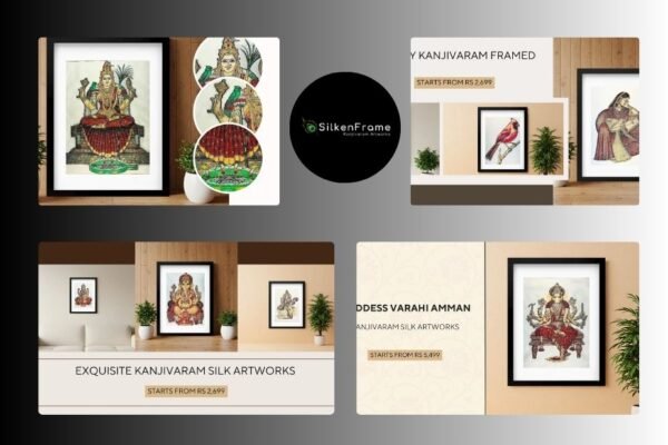 Radiant Radha Krishna Silk Wall Art for Your Home