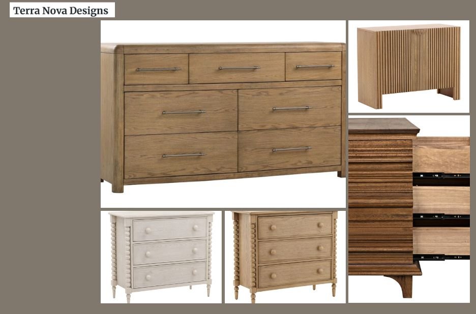 Elegant Hampton-inspired six-drawer dresser for stylish storage