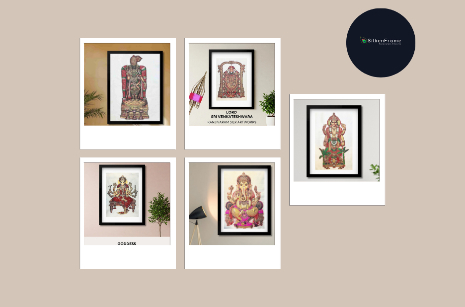 Affordable Lord Ganesha Silk Wall Art for Elegant Home Decor | Silkenframe.com
