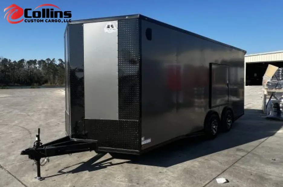 8.5 by 20 Titanium Blackout Race Trailer – Heavy Duty Enclosed Race Trailer by Collins Custom Cargo