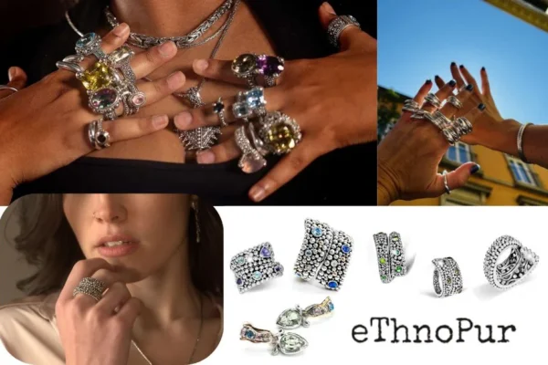 Stylish Ethnic Silver Rings Crafted with Artistic Detail and Timeless Elegance