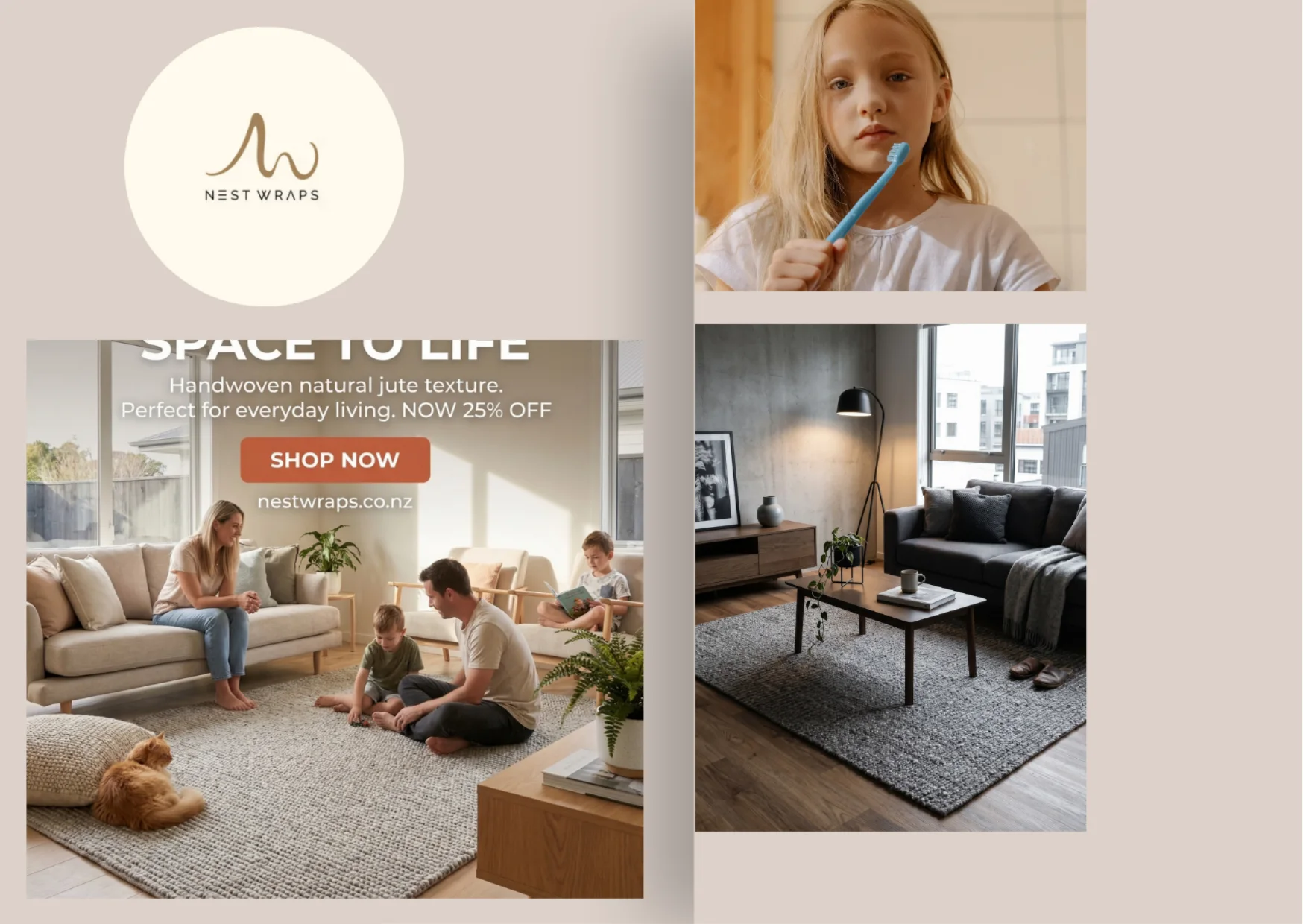 Buy Natural Jute Rug Online NZ – Sustainable Handwoven Rugs from Nest Wraps