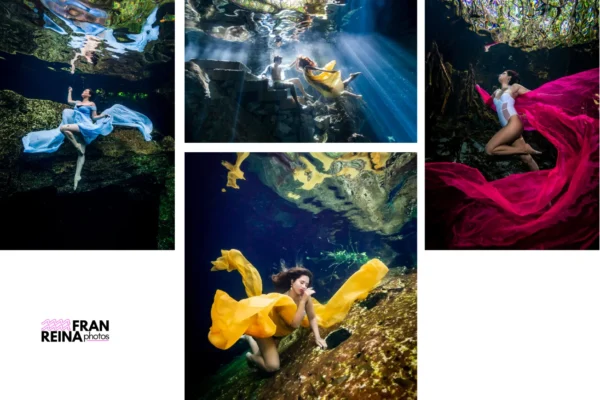 Underwater Flying Dress Photoshoot in Mexico for Stunning Artistic Portraits