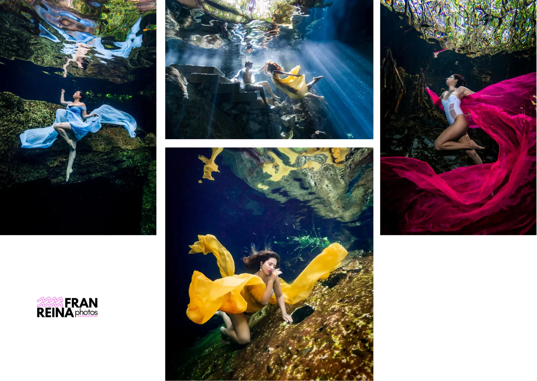 Underwater Flying Dress Photoshoot in Mexico for Stunning Artistic Portraits
